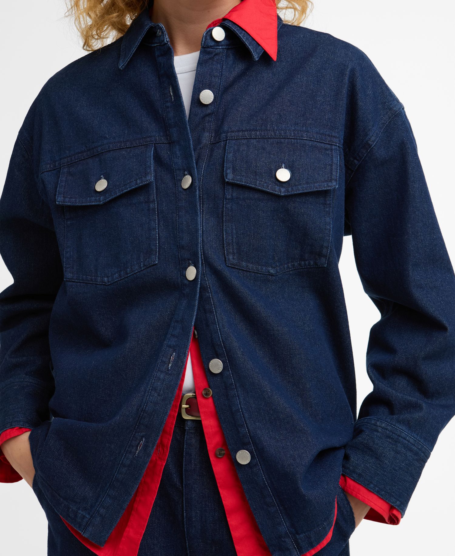 Women's Long-Sleeve Collared Maia Denim Shirt