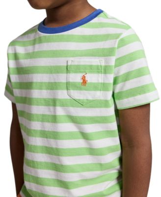 Boys' 2T-7 Striped Cotton Jersey Pocket T-Shirt