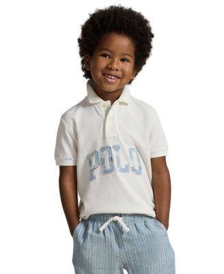 Boys' 2-7 Logo Cotton Mesh Polo Shirt