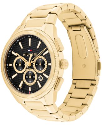 Men's Multifunction Gold Tone Stainless Steel Bracelet Watch, 43mm