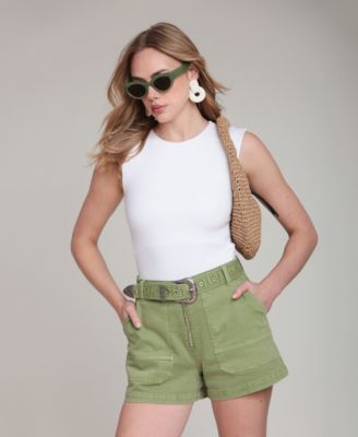 Women's High-Rise Belted Shorts
