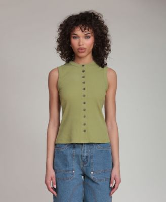Women's Button-Front Tank Top