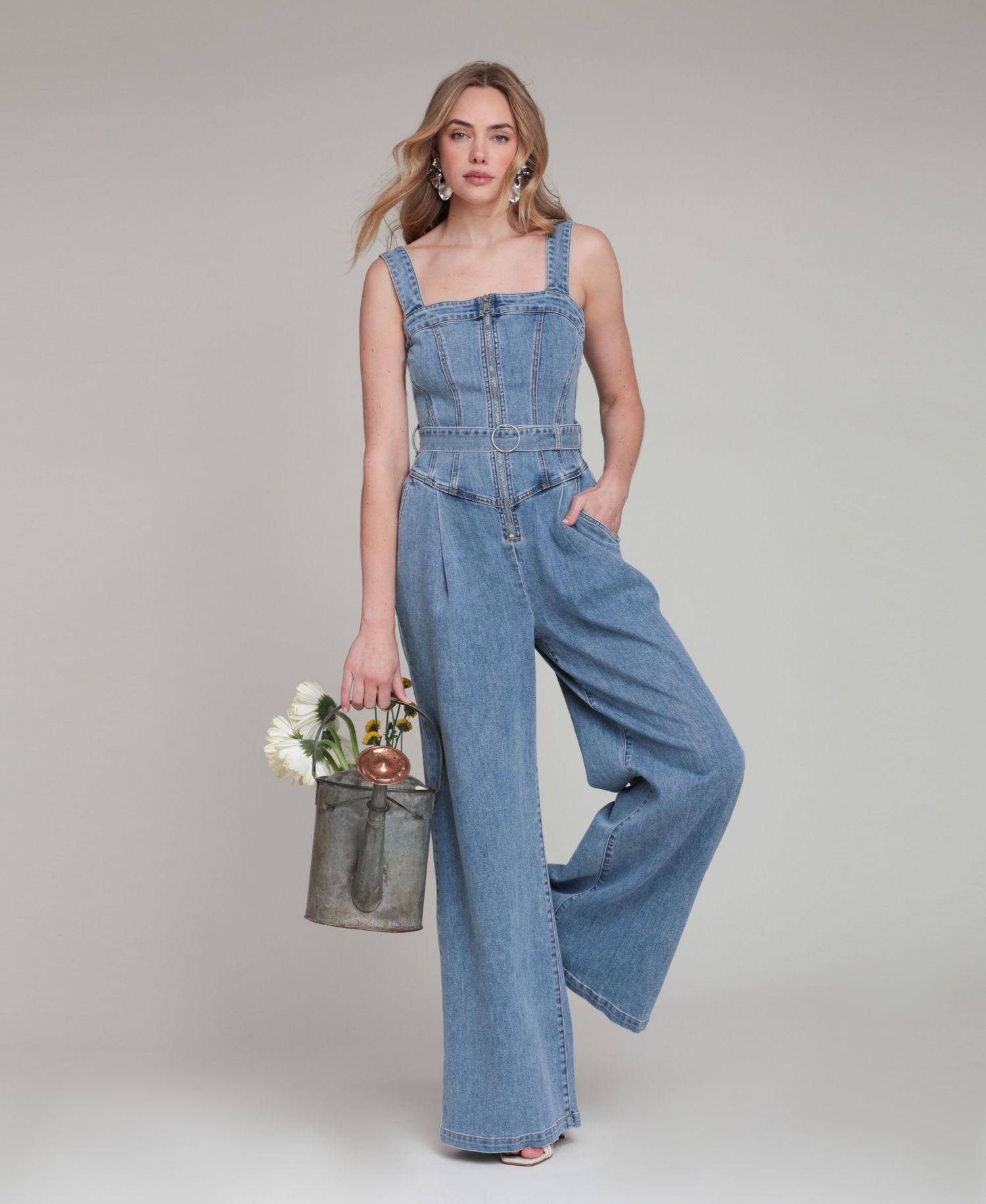 Women's Zip-Front Corset Jumpsuit