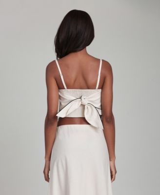 Women's Contrast-Trim Scarf Top