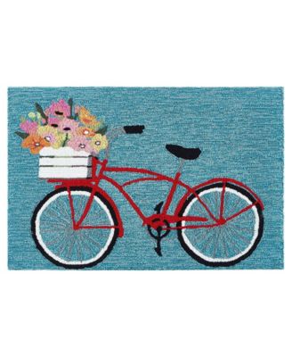 Lush Decor Frontporch Bike Ride Blue 2' x 3' Outdoor Area Rug