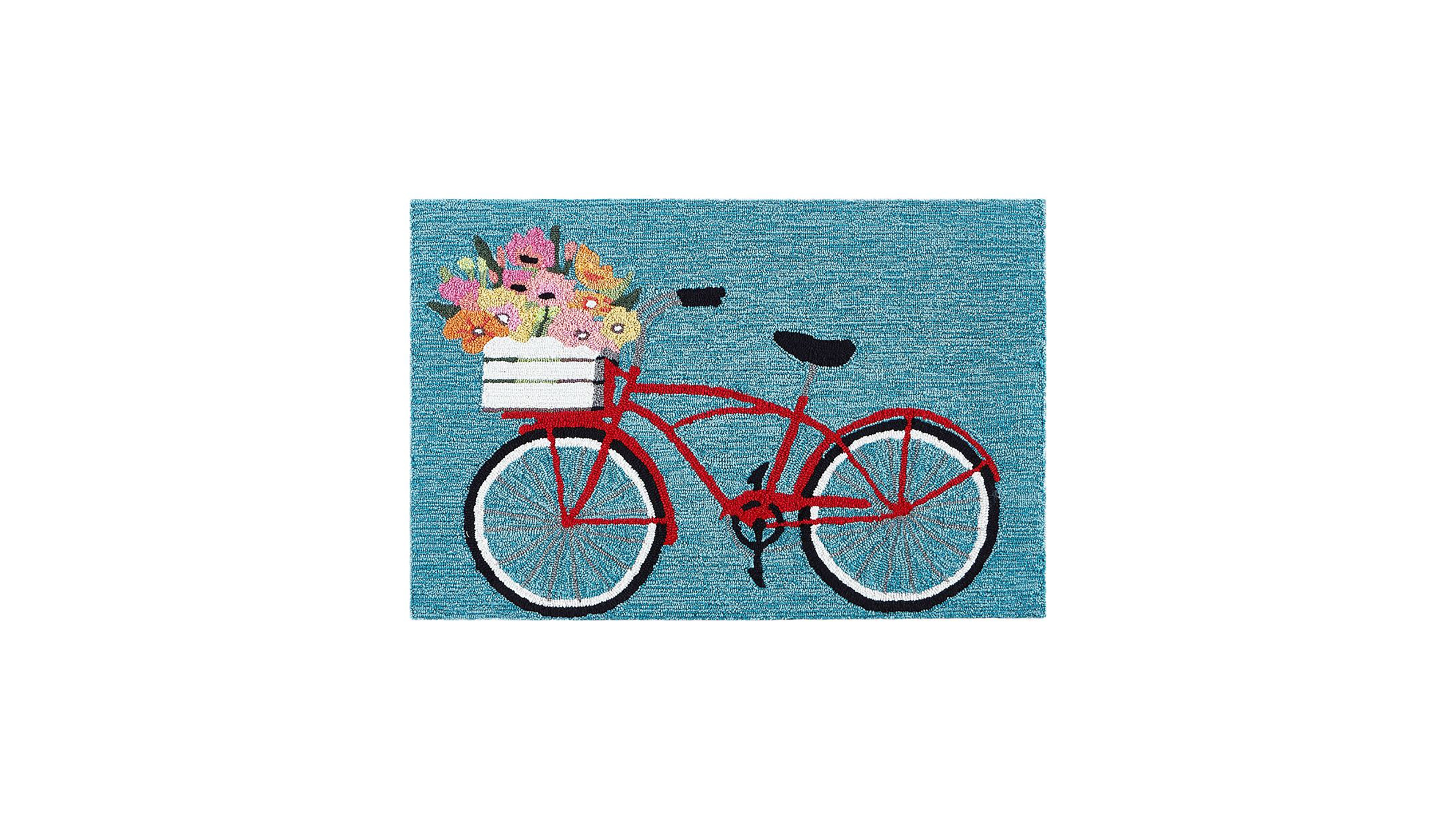 Liora Manne' Frontporch Bike Ride Blue 2' x 3' Outdoor Area Rug
