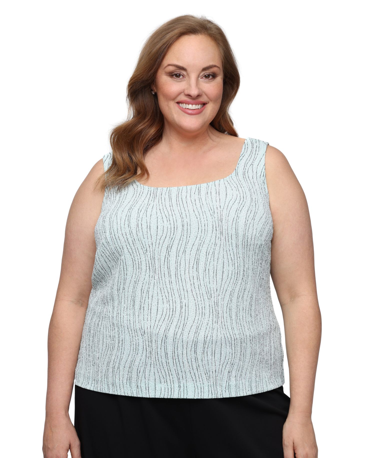 Plus Size Scoop Neck Top And Jacket, 2-Piece Set