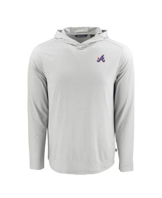 Men's Gray Atlanta Braves Coastline Epic Comfort Eco Hoodie Long Sleeve T-Shirt