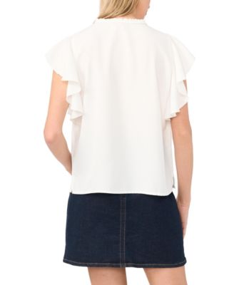 Women's Short-Sleeve Embroidered Blouse