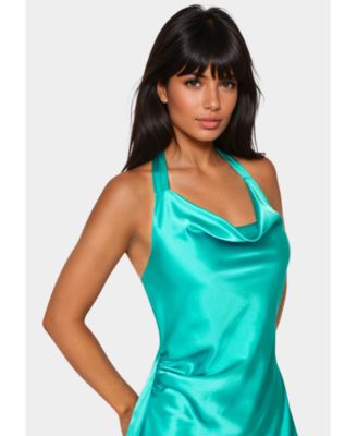 Women's Satin Sash Neck Mini Dress