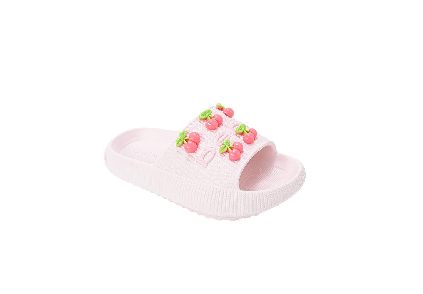 Сандалии Bebe Girls EVA Slide - Lightweight Comfy Slide Sandals with Cherry Charms для девочек, цвет: Розовый — фото 1