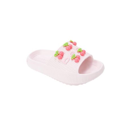 Сандалии Bebe Girls EVA Slide - Lightweight Comfy Slide Sandals with Cherry Charms для девочек, цвет: Розовый