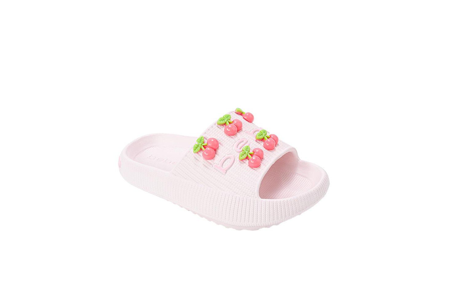 Little Girls Girls EVA Slide - Lightweight Comfy Slide Sandals with Cherry Charms