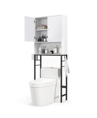 Over The bath fixture Storage Cabinet with Two Doors and Adjustable Shelf Organizer