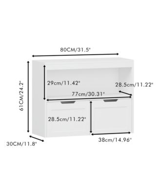 Kids Bookshelf and Toy Storage Organizer with Drawers and Shelves, Toddlers Bookcase for Nursery, Playroom and Bedroom