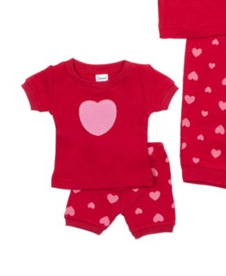 Little Girls Matching Doll Snug-Fit Cotton Short Sleeve Pajamas