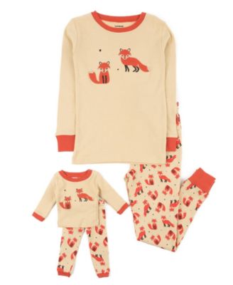 Toddler Girls Matching Doll Snug-Fit Cotton Long Sleeve All-Over Animal Print Pajamas