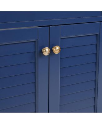 36" Bathroom Vanity with Ceramic Sink, Solid Wood Frame, Flip-Top and Drawer Storage, Adjustable Shelves