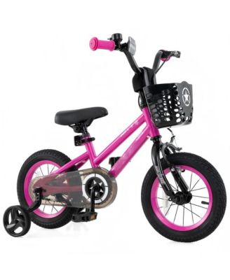 12 Inch Kids Bike Adjustable Bicycle with Front Basket for Children Aged 3-4 Years Old