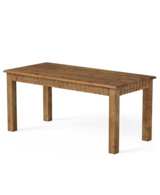 63-Inch Solid Wood Dining Table for 6, Farmhouse Kitchen Table, Rectangular Wood Dinner Table for Dining Room, Living Room