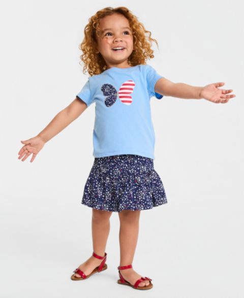 Юбка Epic Threads Americana Ditsy-Print Scooter для девочек-малышей, цвет: Синий