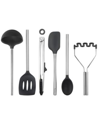 Utensil 6-Pc. Silicone with Steel Handles Set