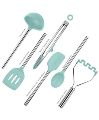 Utensil 6-Pc. Silicone with Steel Handles Set