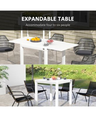 Extendable Patio Dining Table for 4-6, Outdoor Dining Table,