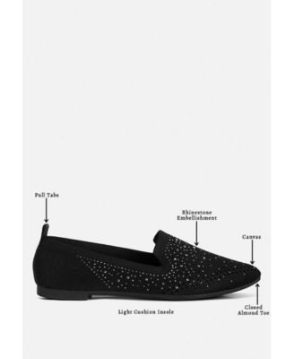 Womens Abedi Rhinestone Embellished Pull Tab Loafers