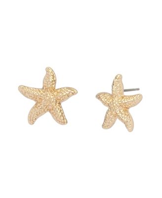 Gold Starfish Stud Earrings