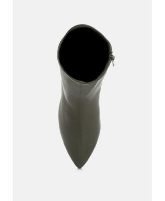 Womens Zudio Solid Mid Heel Sock Boots