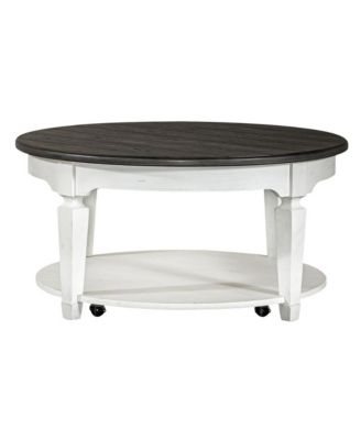 Allyson Park Round Cocktail Table in Wirebrushed Top