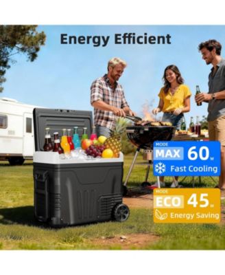 53QT Portable Refrigerator with Wheels