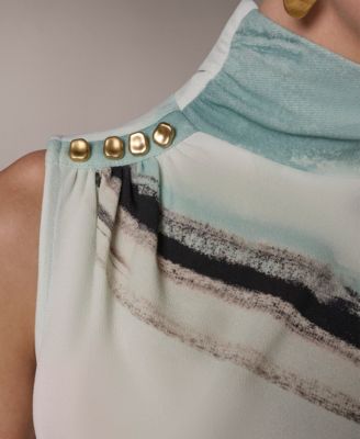 Petite Sleeveless Mock Neck Top