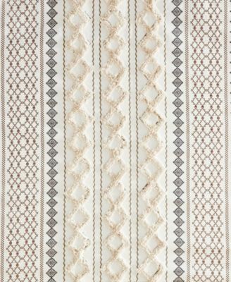 Imani Stripe Cotton Chenille Shower Curtain, 72" x 72"