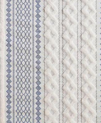 Imani Stripe Cotton Chenille Shower Curtain, 72" x 72"