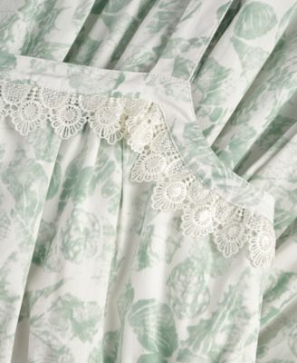 Girls' 7-16 Floral-Print Lace-Trim Sleeveless Dress