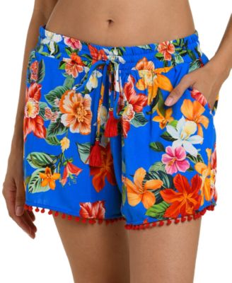 Women's Modern Oasis Printed Cover-Up Beach Shorts