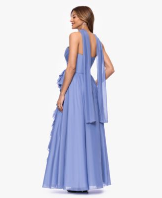 Women's Scarf Detail Strapless Gown