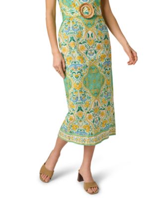 Women's Strapless Printed Midi Dress