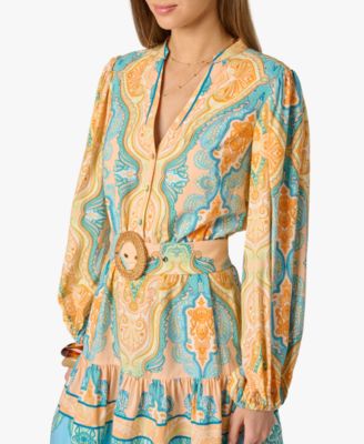 Women's V-Neck Printed Short Dress