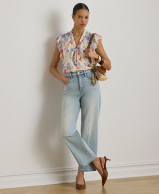 Petite High-Rise Relaxed Straight Ankle Jeans