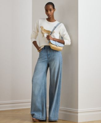 Petite Intarsia-Knit Crewneck Sweater