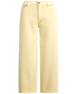 Petite High-Rise Wide-Leg Cropped Jeans