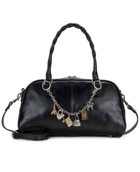 Женская сумка Patricia Nash Pomezia Large Leather Crossbody Satchel, цвет: Чёрный
