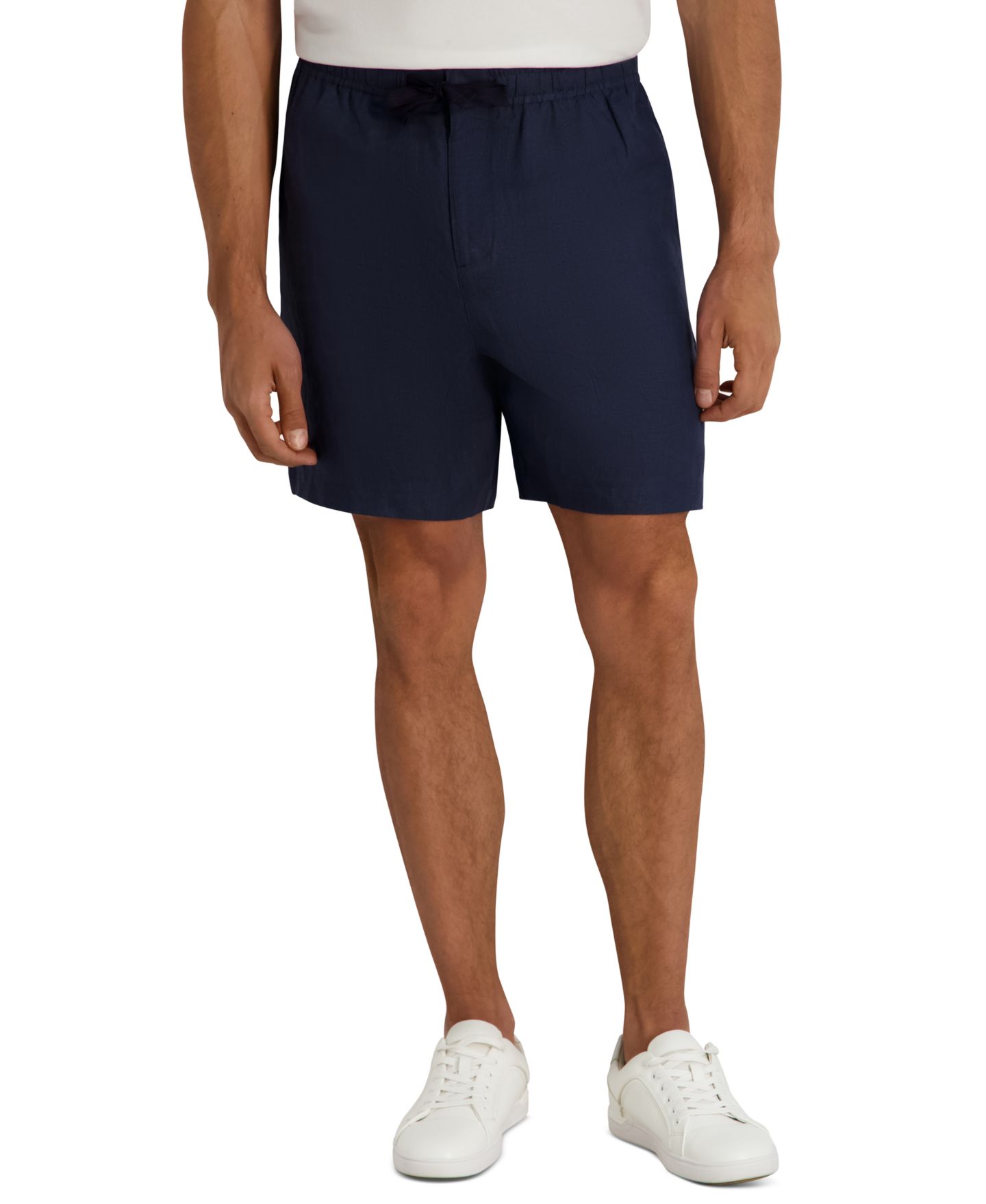 Мужские шорты KARL LAGERFELD PARIS Regular-Fit Drawstring Linen, цвет: Тёмно-синий — фото 1