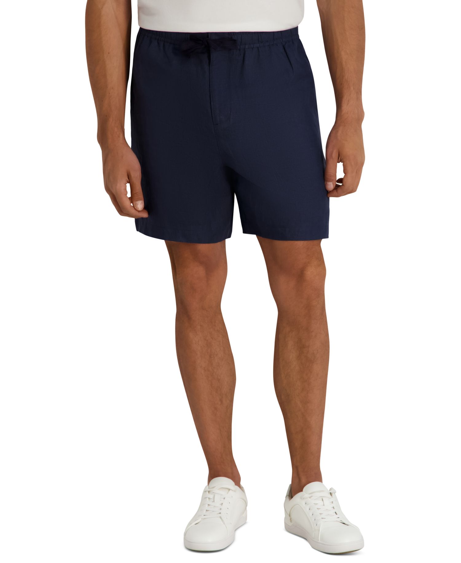 Men's Regular-Fit Drawstring Linen Shorts