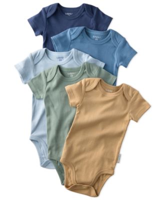 butterblu Baby Boys or Girls Short-Sleeve Bodysuit 5-Pack - Terra BlueBeige 30$