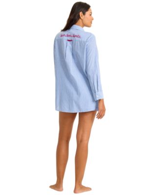 Women's Long-Sleeve Button-Front Swim Shirt