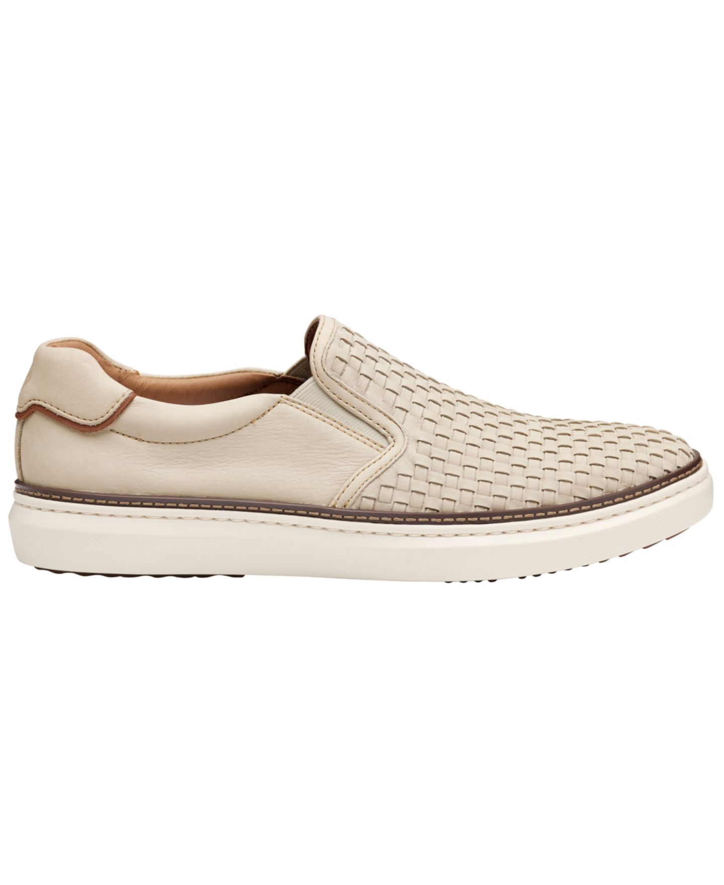 Мужские кроссовки Johnston & Murphy McGuffey 2 Woven Slip On, цвет: Бежевый нубуковый — фото 2